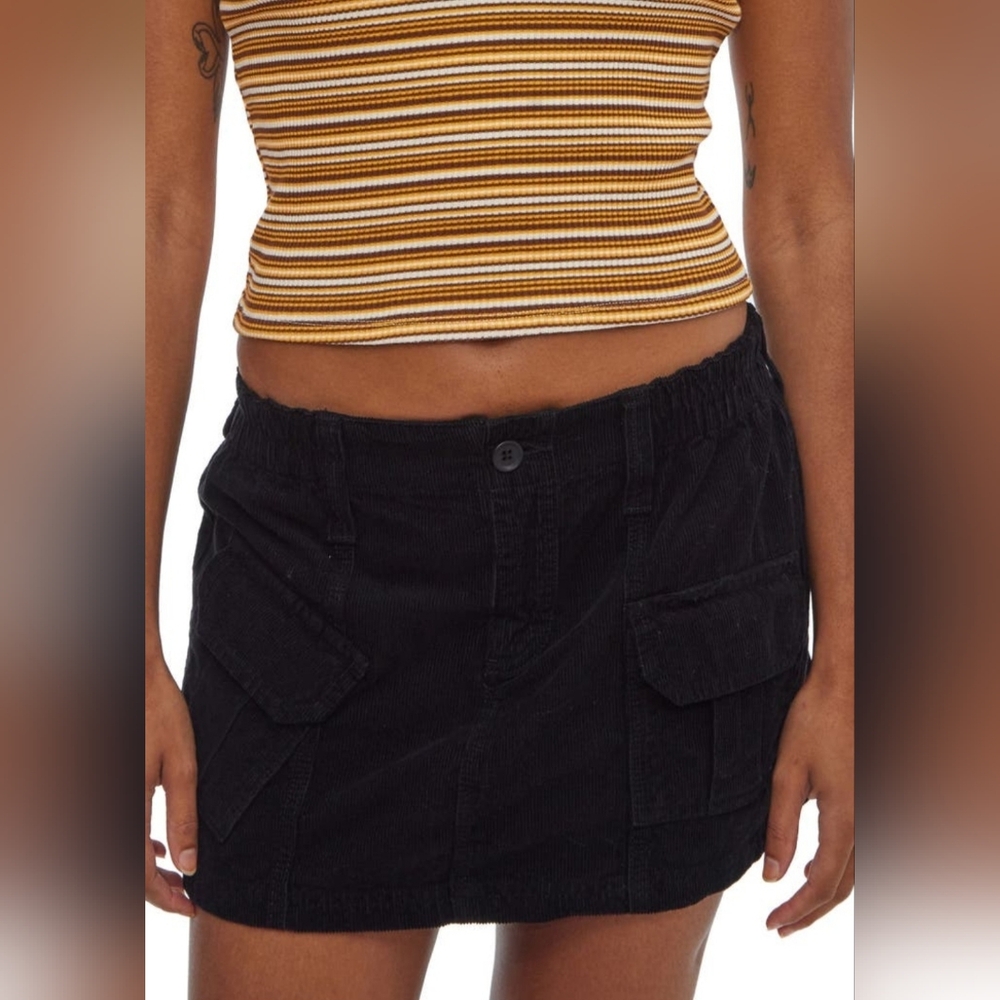 BDG Urban Outfitters Black Corduroy Cargo Mini Skirt